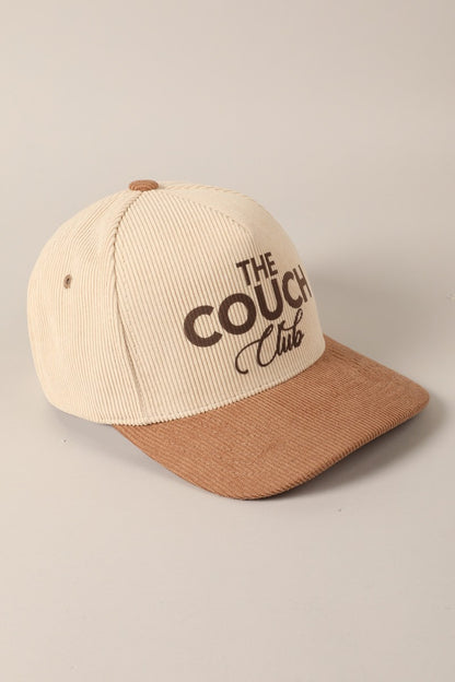 The Couch Club Typographic Corduroy Trucker Hat