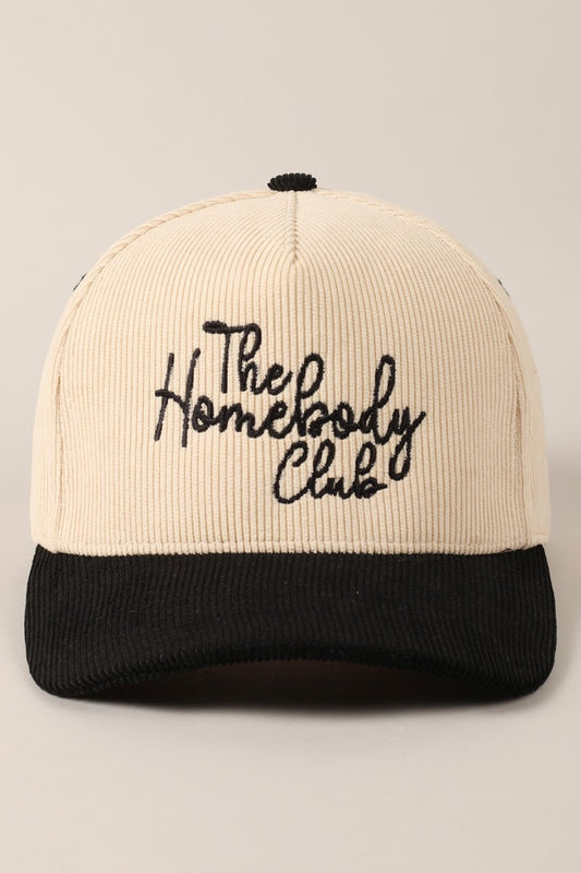 The Homebody Club Two-Tone Corduroy Baseball Cap