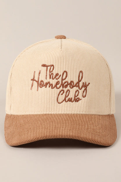 The Homebody Club Two-Tone Corduroy Baseball Cap