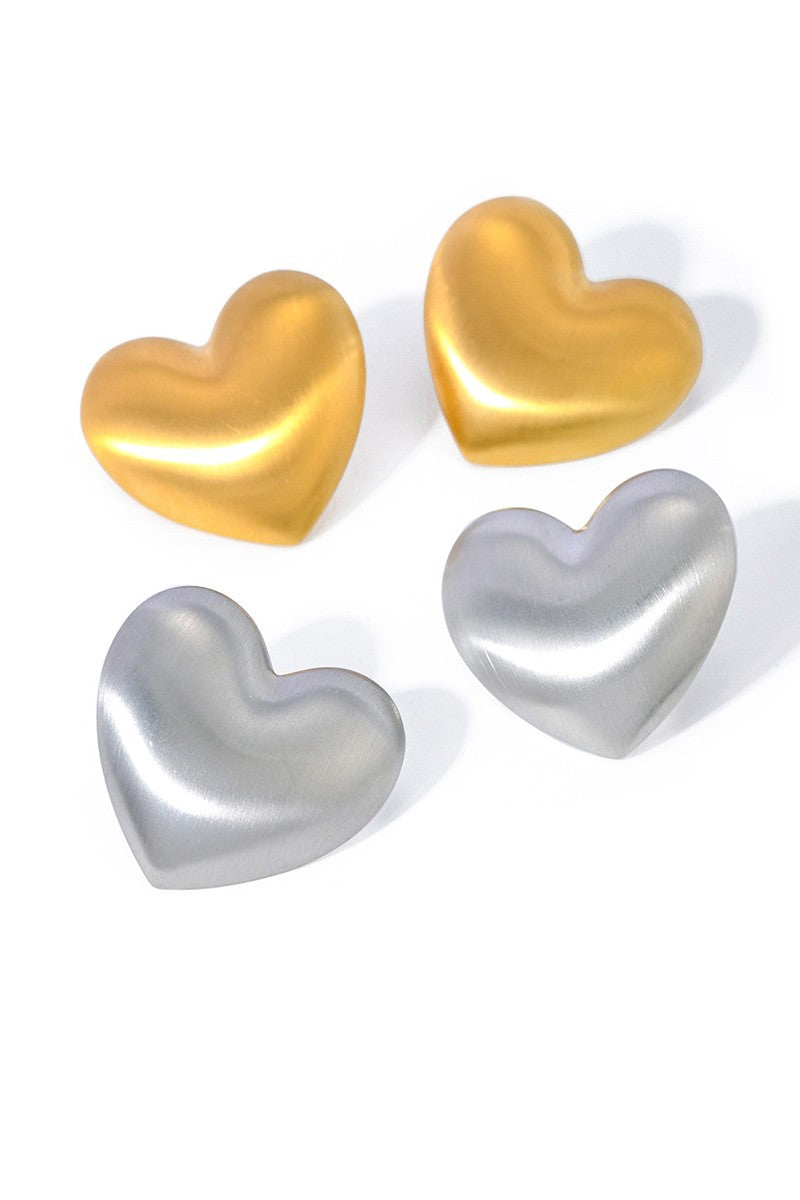 Heart Brushed Earrings