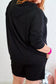 Drawstring Dropped Shoulder Hoodie and Shorts Set