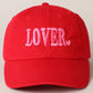 Lover Typography Embroidery Baseball Cap