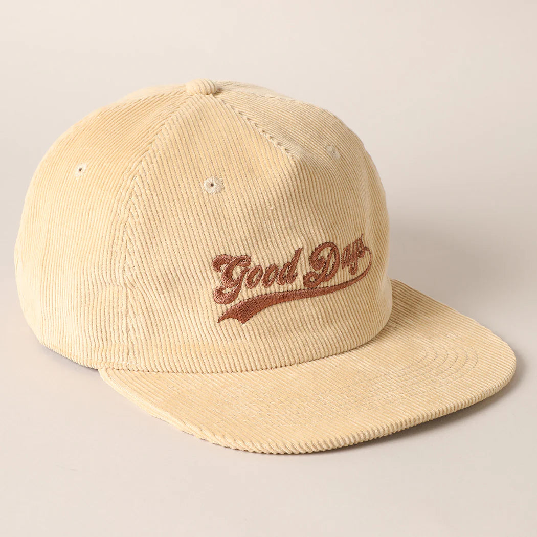 Good Days Embroidered Corduroy Hat