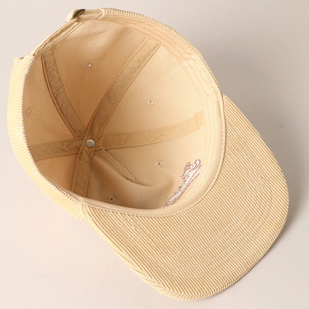 Good Days Embroidered Corduroy Hat