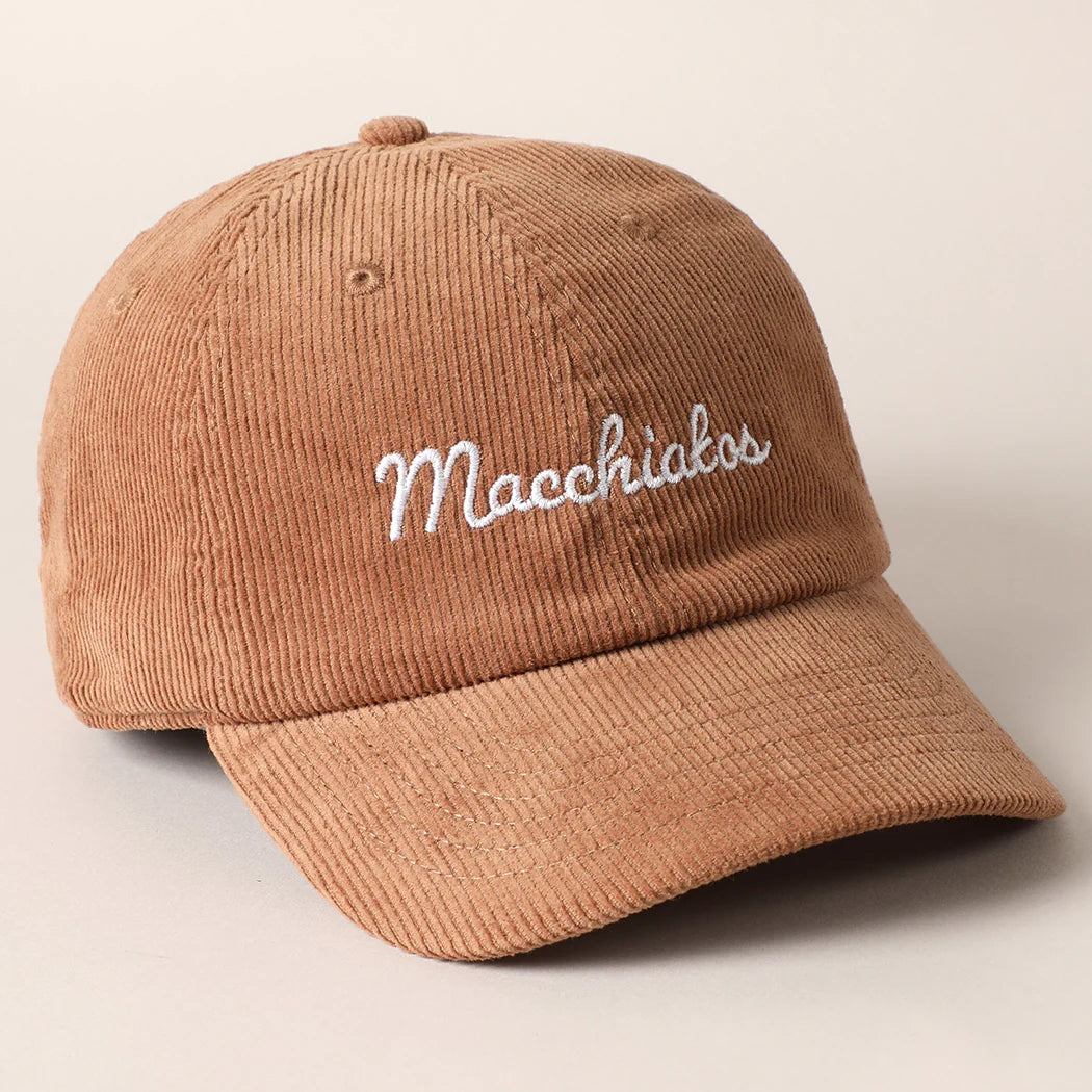 Macchiatos Embroidered Corduroy Hat