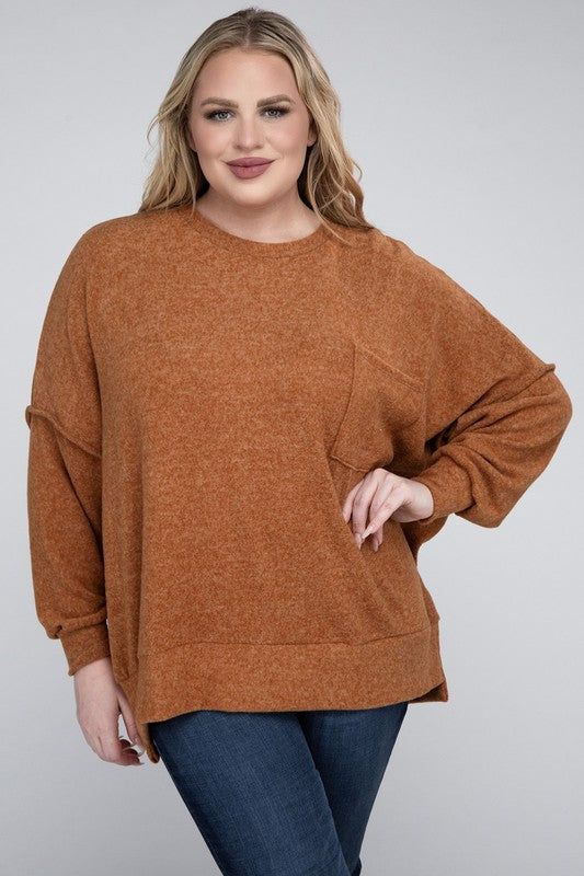 Melange Drop Shoulder Sweater