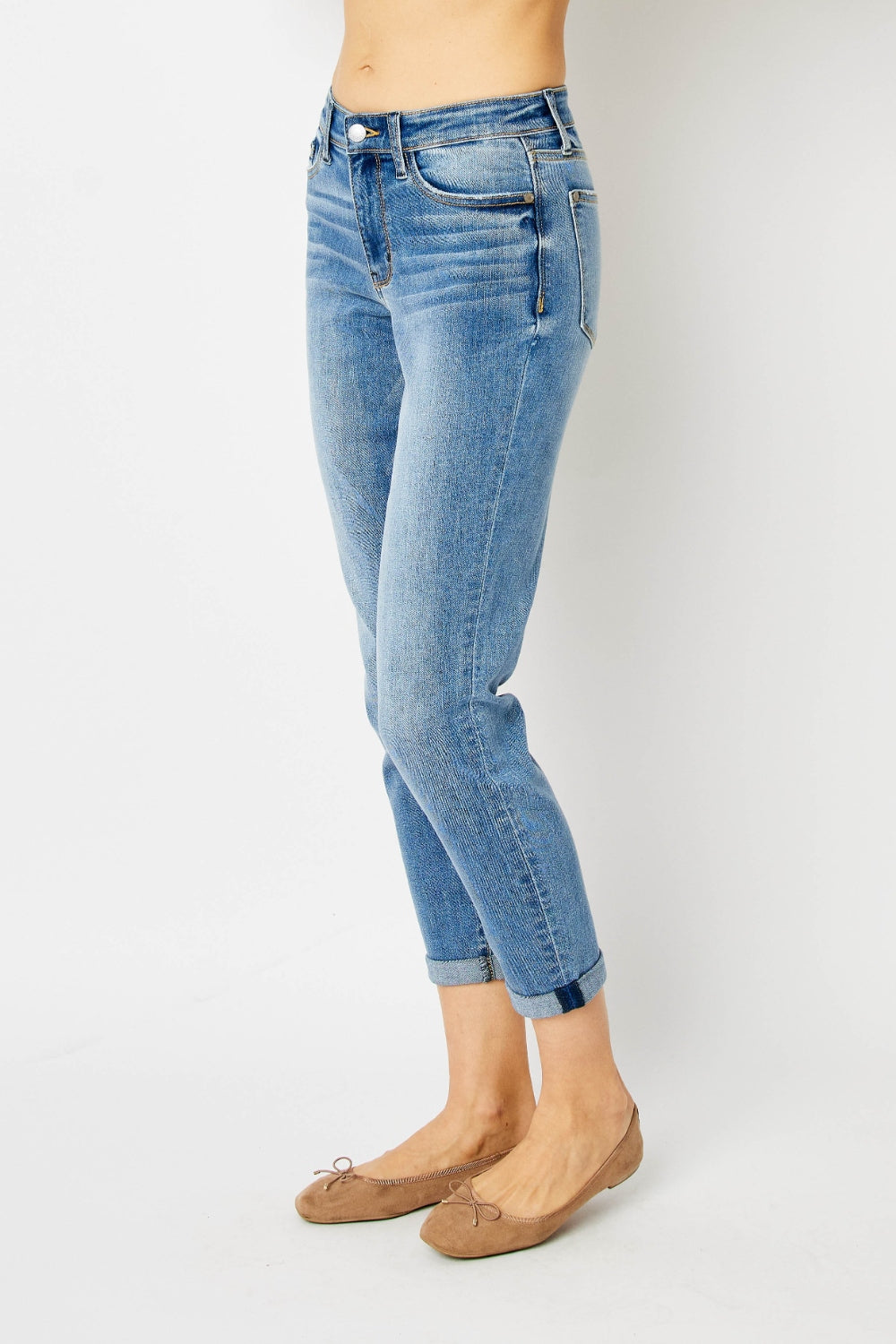 Judy Blue Cuffed Hem Slim Jeans