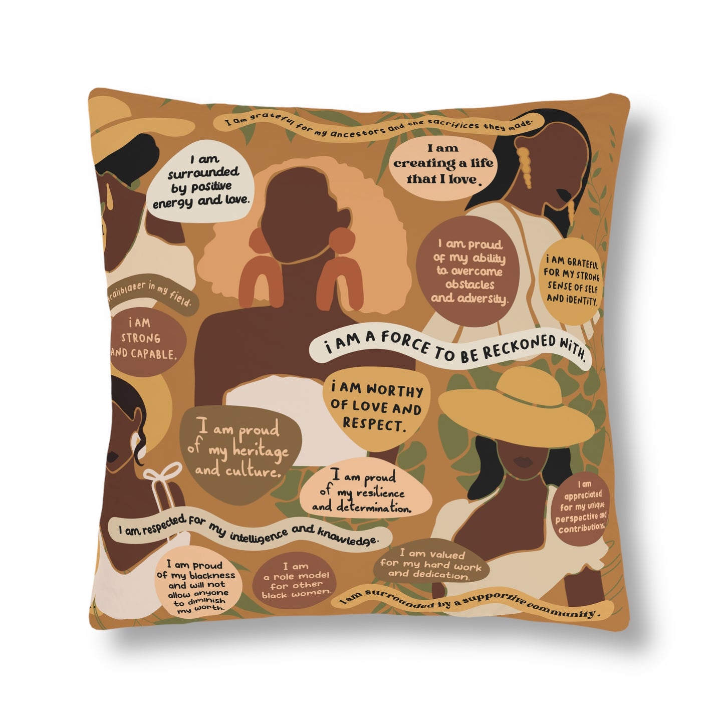 Tan Affirmation Pillow (Waterproof)