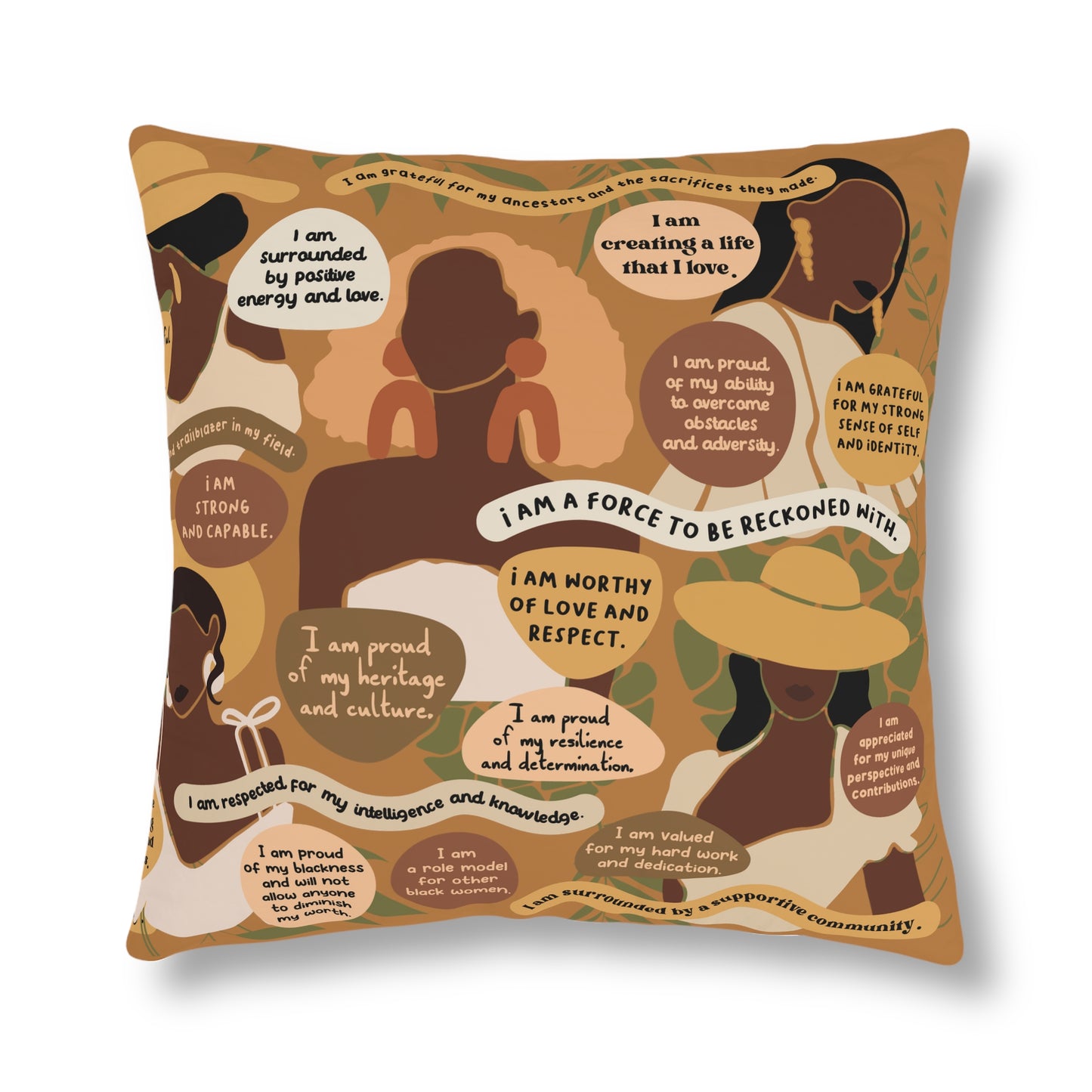 Tan Affirmation Pillow (Waterproof)