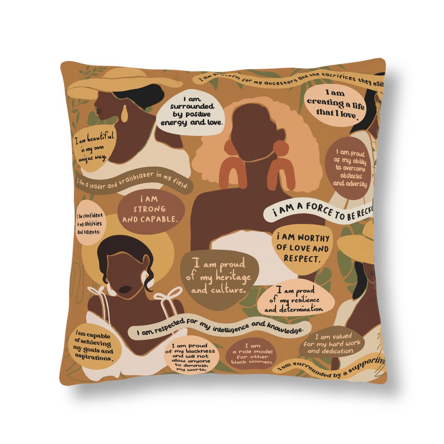 Tan Affirmation Pillow (Waterproof)