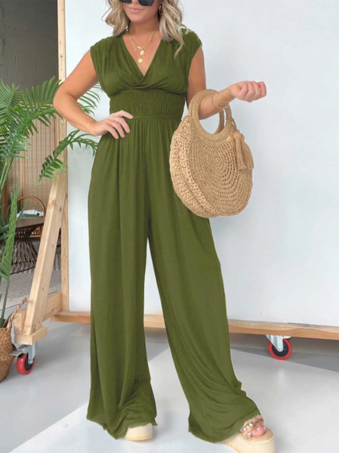 Breeze & Bloom Smocked Jumpsuit