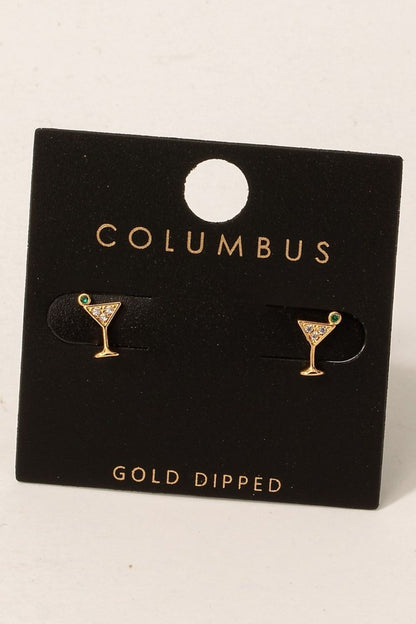 Martini Glass Stud Earrings