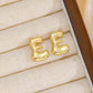 18K Bubble Letter Stud Earrings