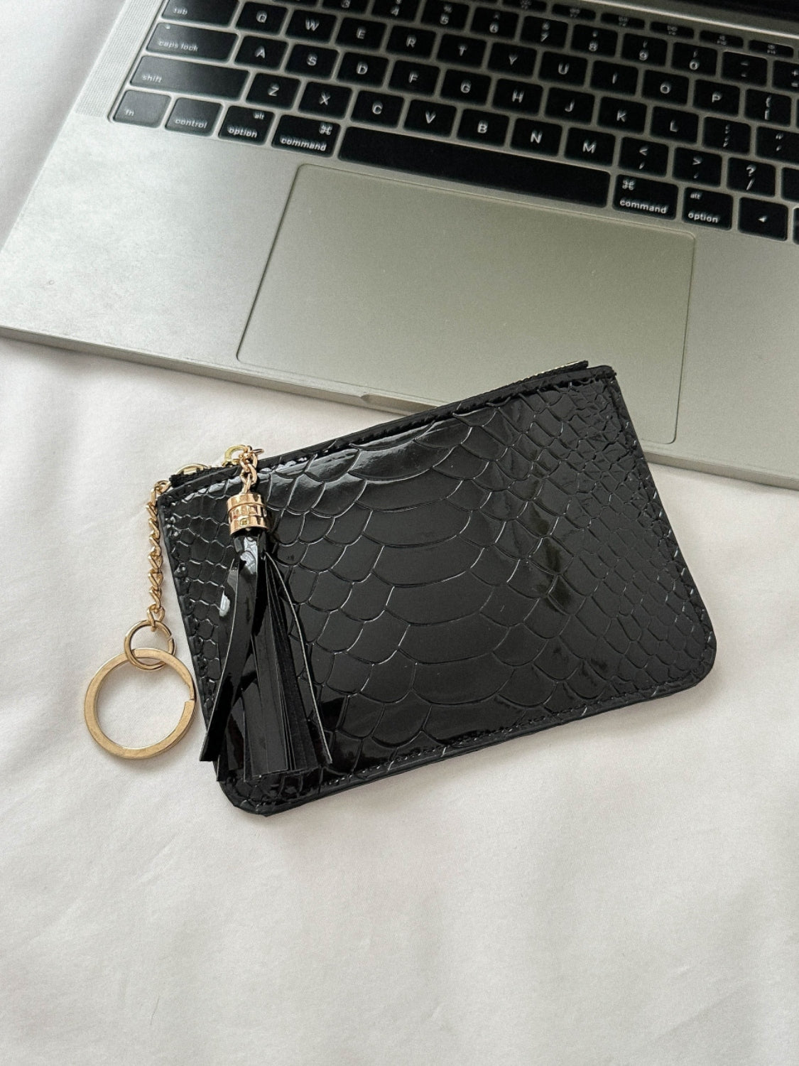 Leather Tassel Trim Card Case