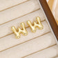 18K Bubble Letter Stud Earrings