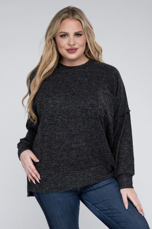 Melange Drop Shoulder Sweater