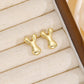 18K Bubble Letter Stud Earrings