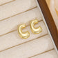 18K Bubble Letter Stud Earrings