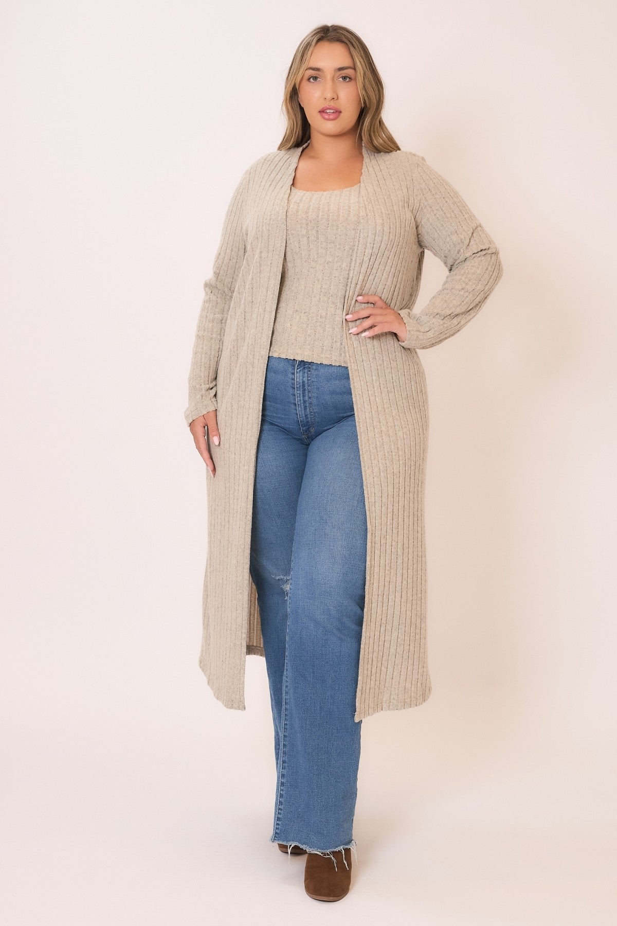 Cozy Flow Ribbed Duster