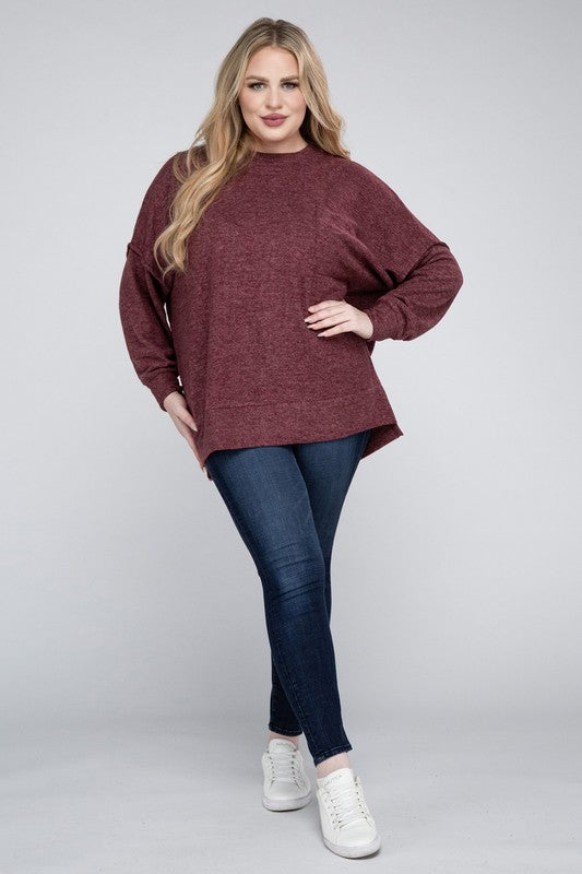 Melange Drop Shoulder Sweater