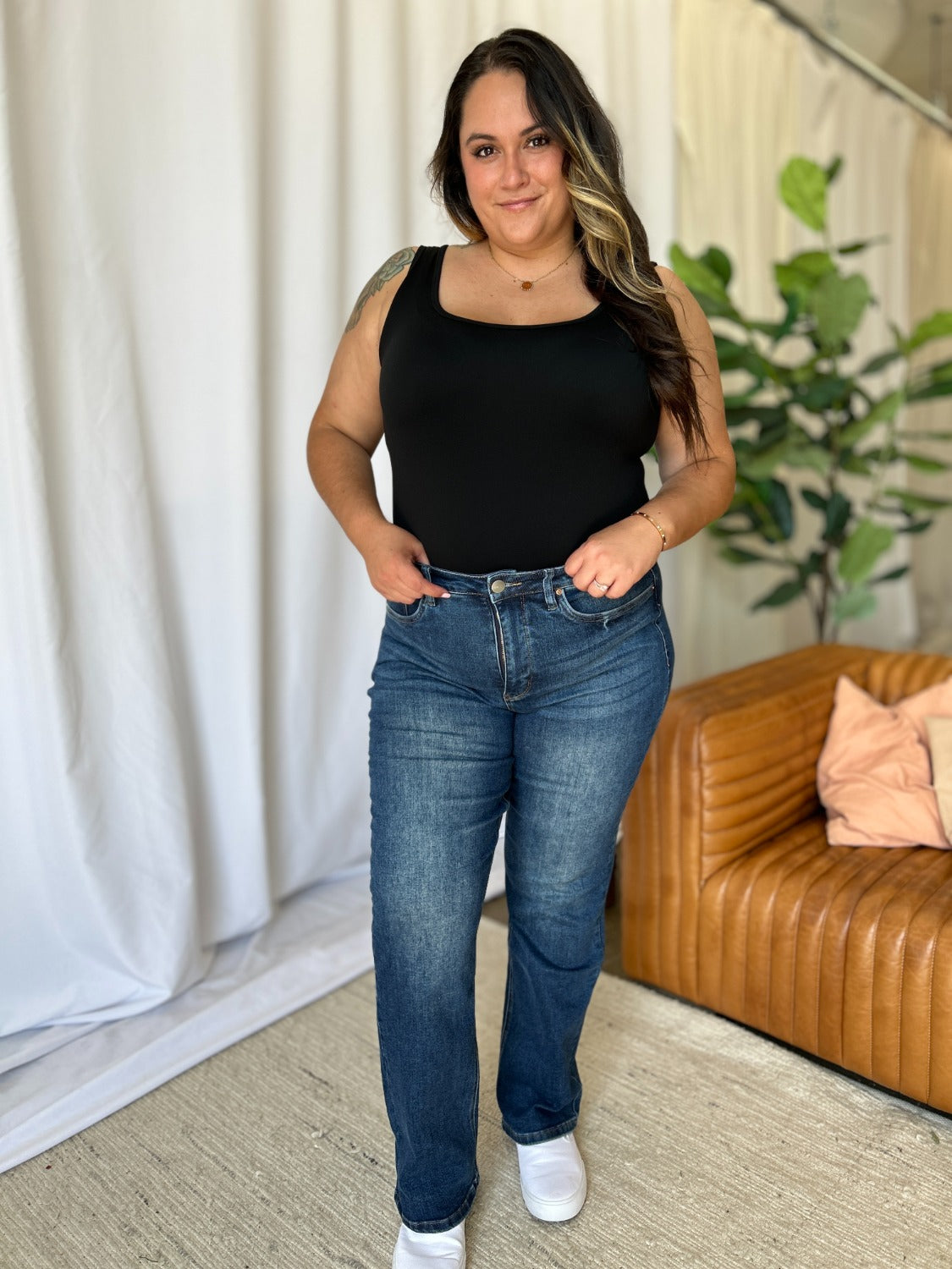 High Rise Straight Tummy Control Jeans