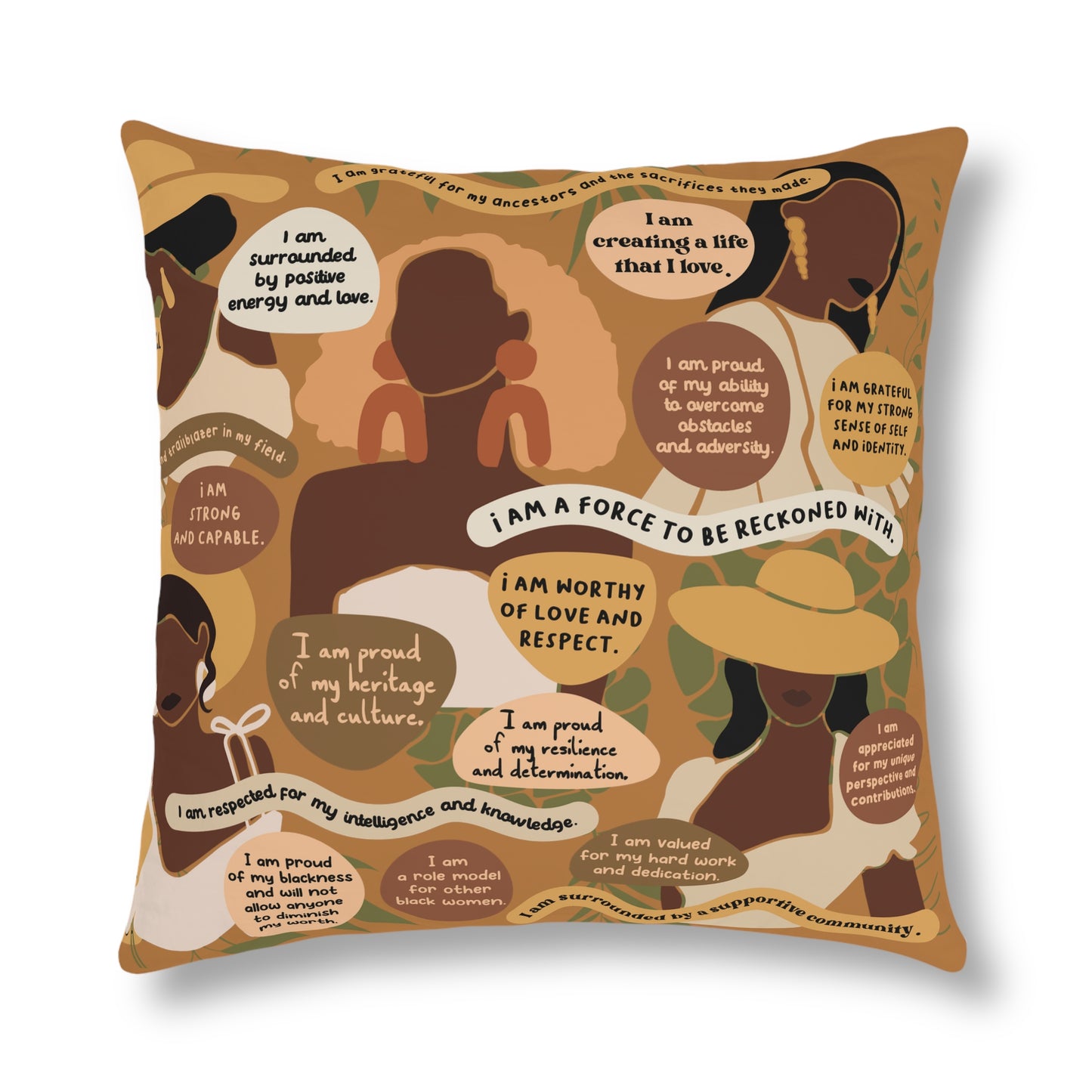 Tan Affirmation Pillow (Waterproof)