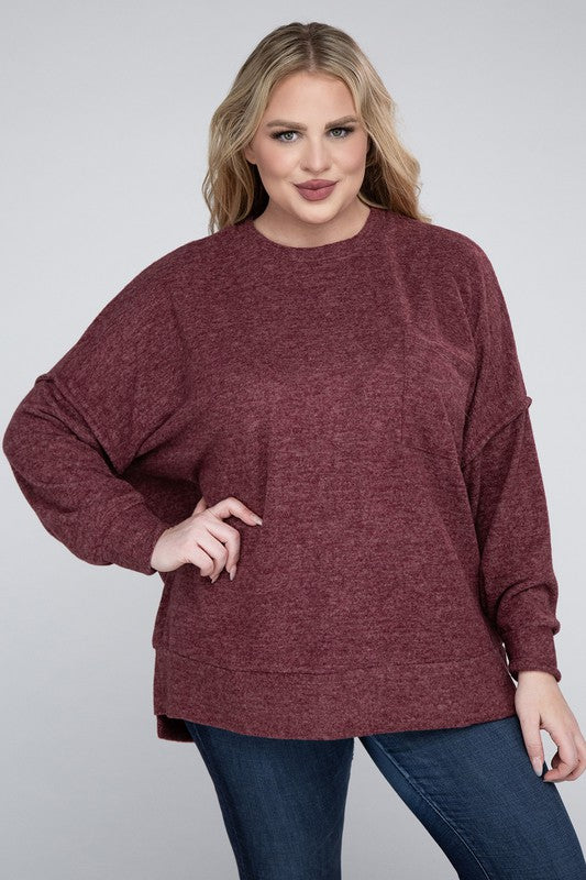 Melange Drop Shoulder Sweater