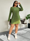 Honey Plus Size Lettuce Hem Long Sleeve Dress