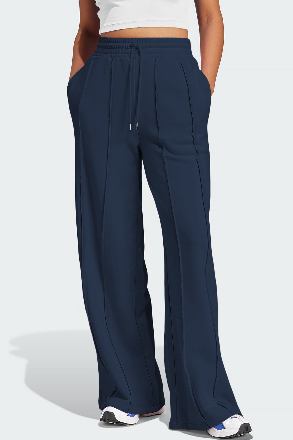 Drawstring Wide Leg Pants