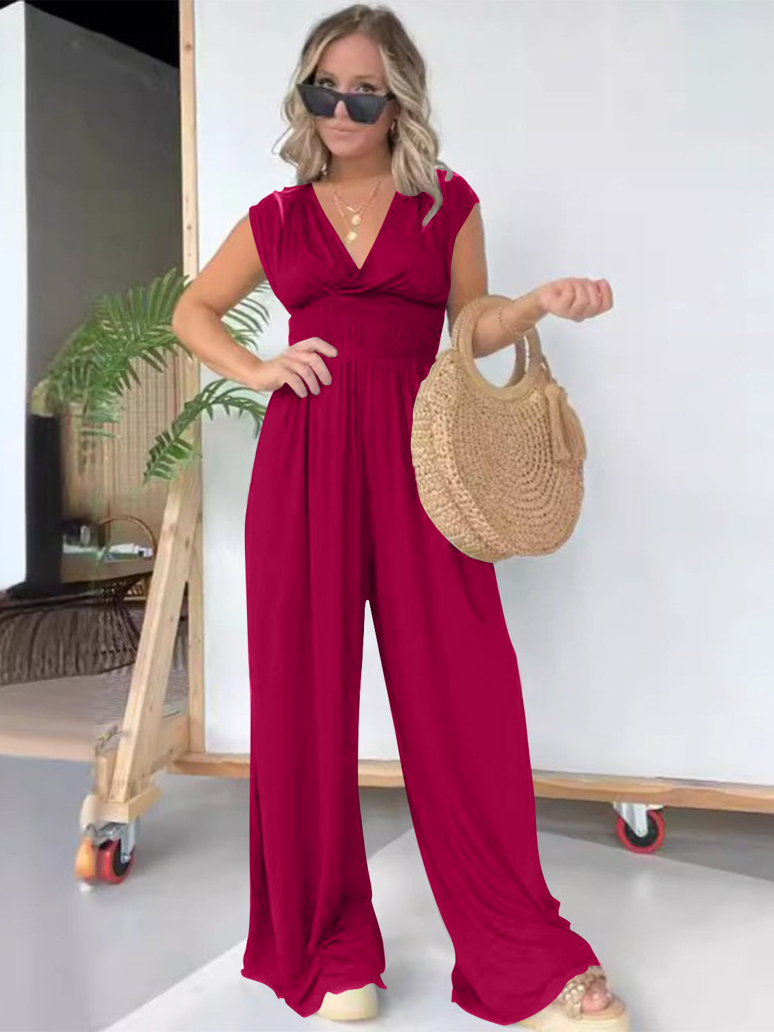 Breeze & Bloom Smocked Jumpsuit