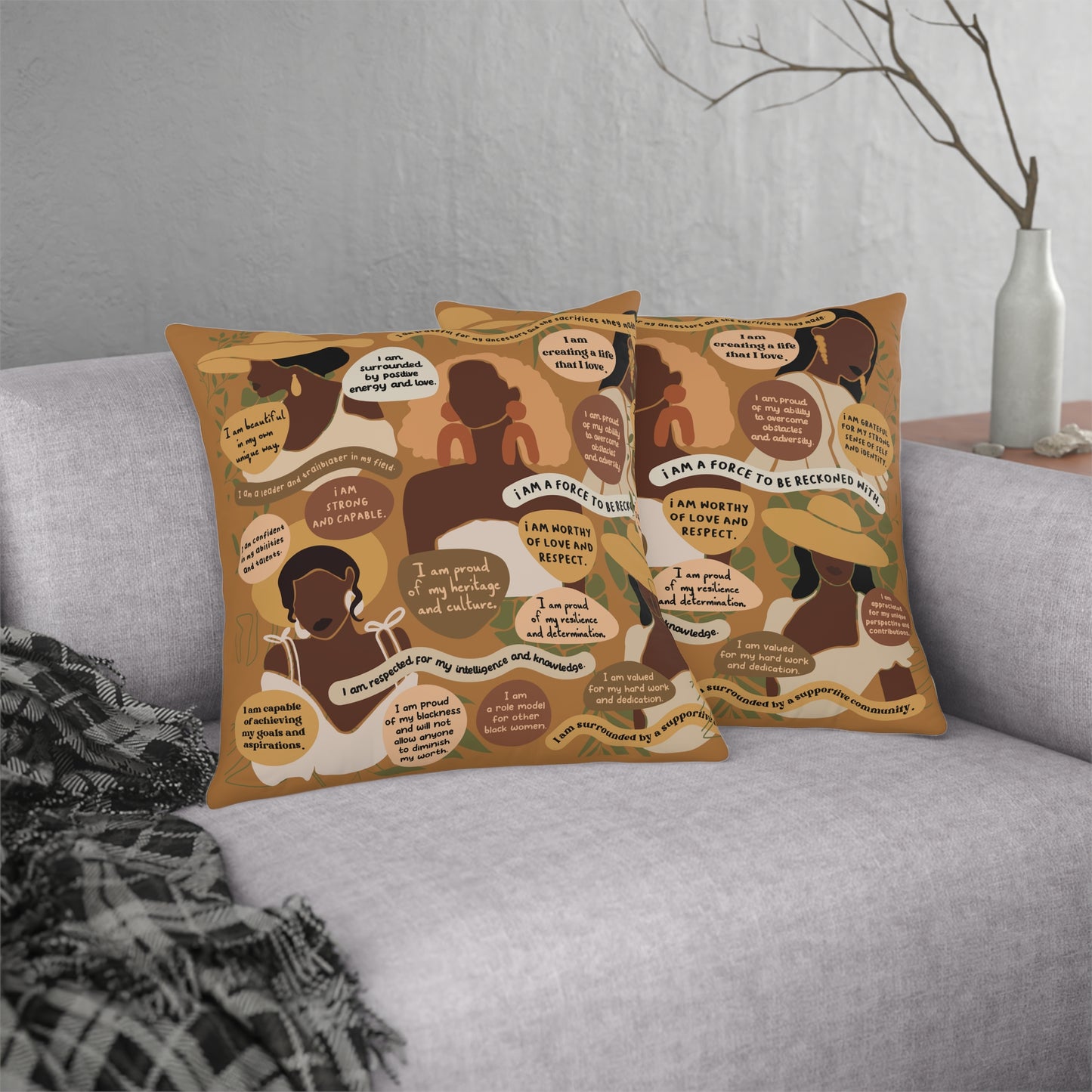 Tan Affirmation Pillow (Waterproof)