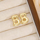 18K Bubble Letter Stud Earrings