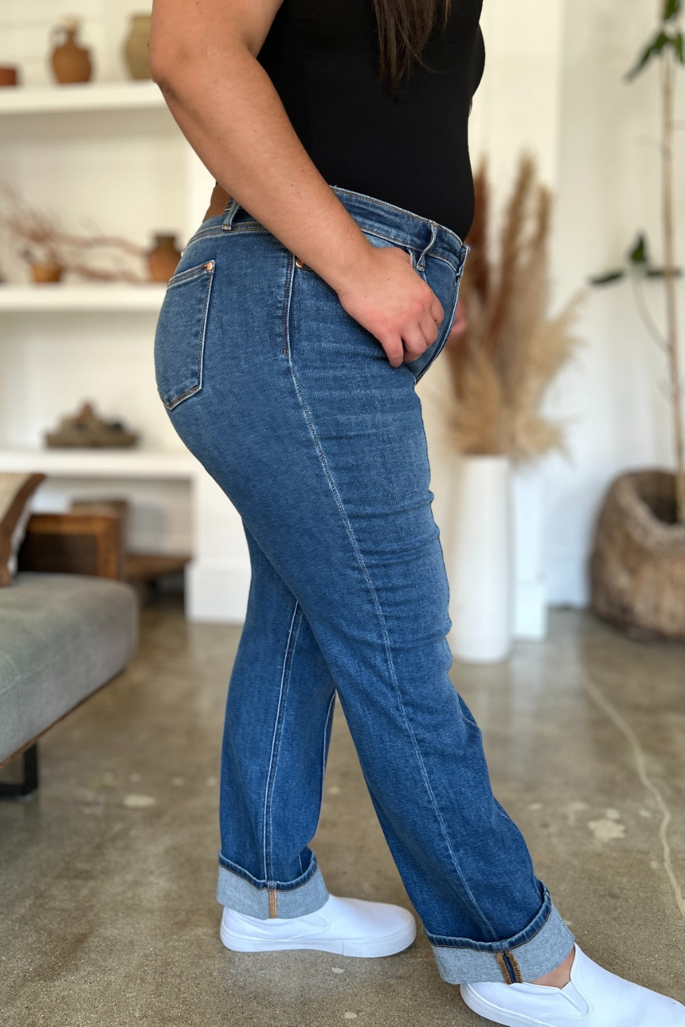 Judy Blue High Waist Front Seam Straight Jeans