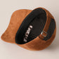 Espresso Embroidery Suede Baseball Hat