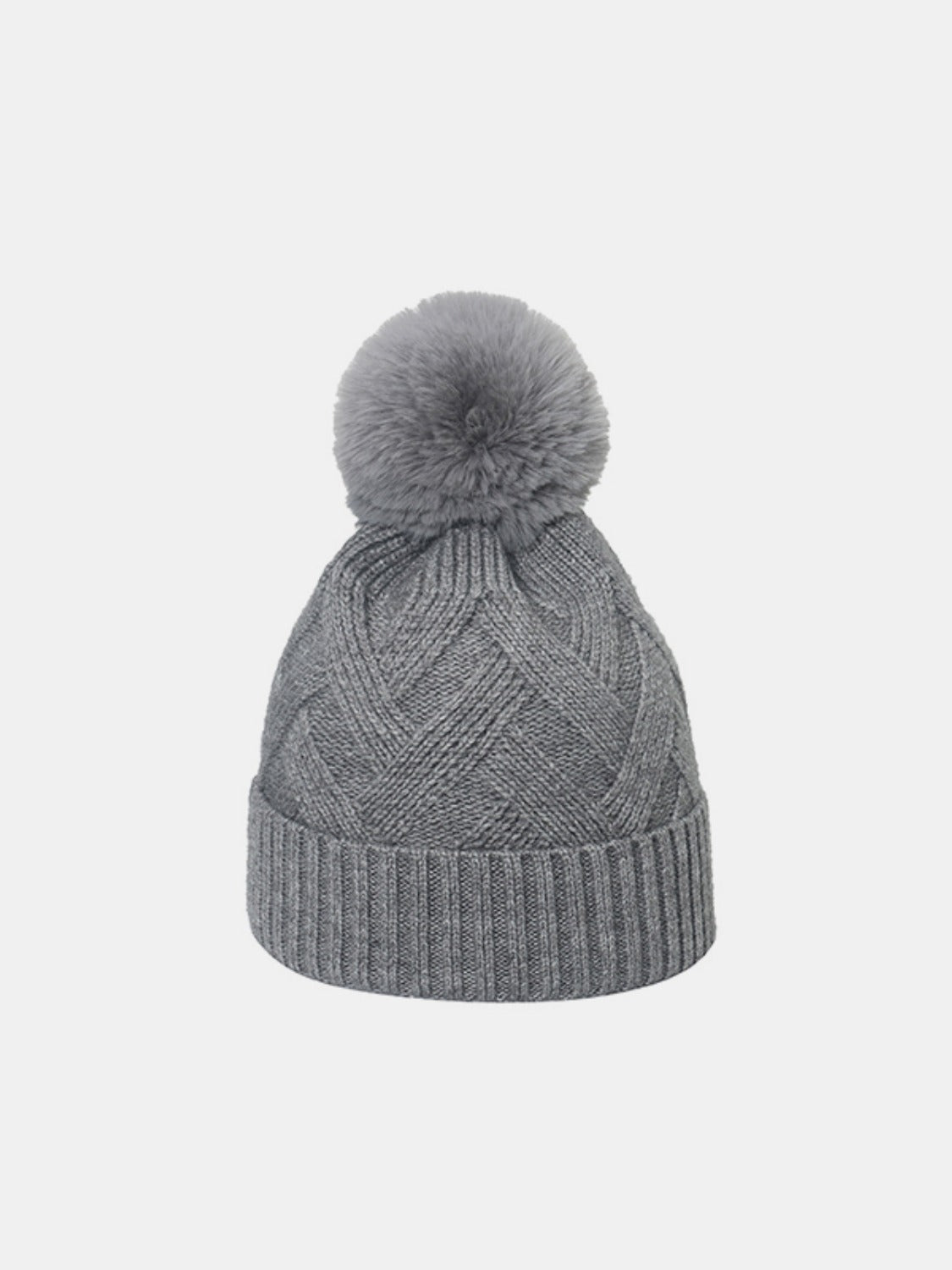 Roll Rim Beanie with Pompom