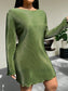 Honey Plus Size Lettuce Hem Long Sleeve Dress