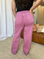 High Rise Garment Dye Wide Leg  Jeans