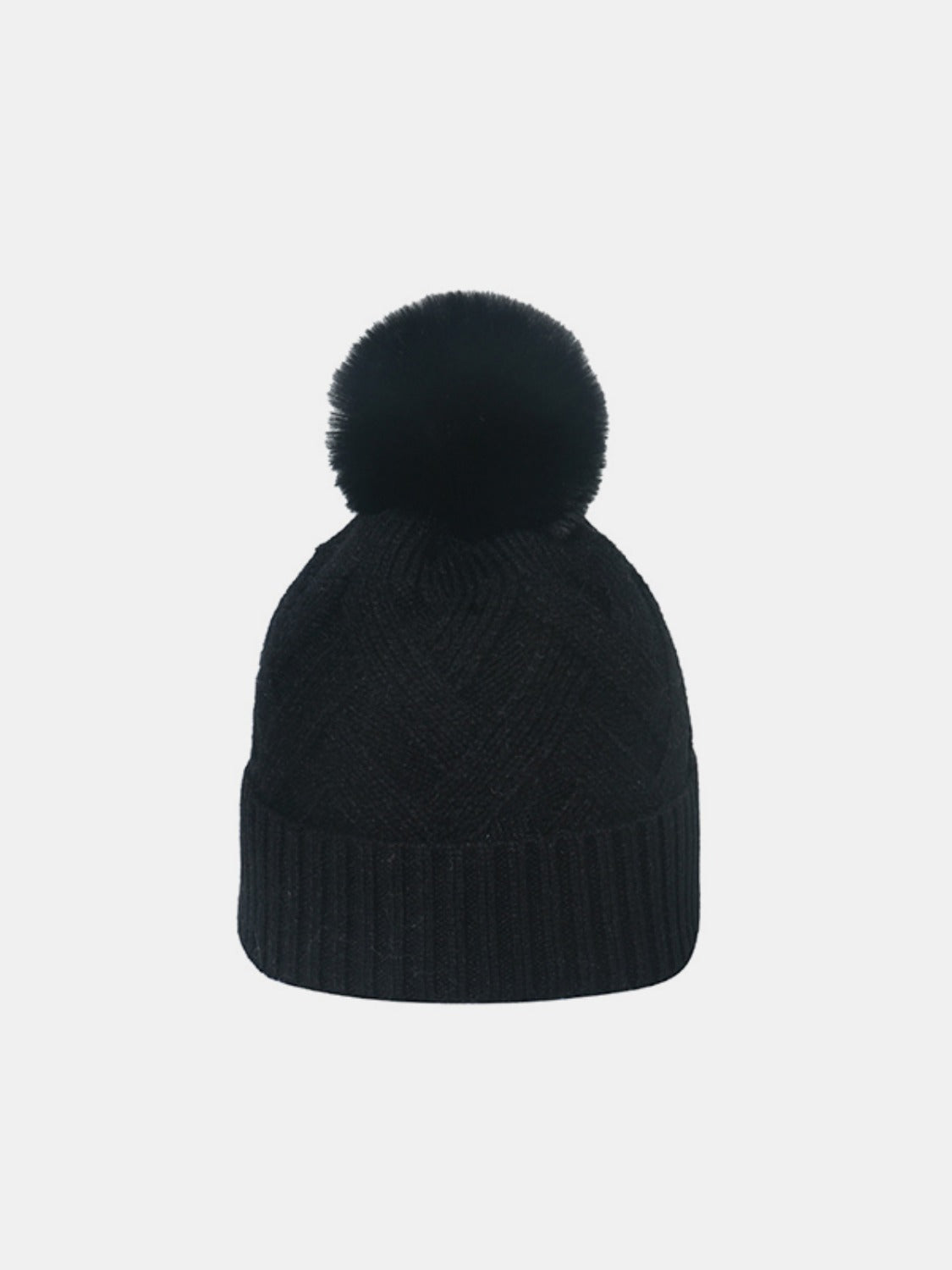 Roll Rim Beanie with Pompom