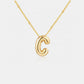 Gold-Plated Letter Pendant Necklace