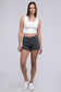 Acid Washed Frayed Cutoff Hem Shorts