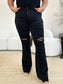 High Waist Distressed Flare Jeans