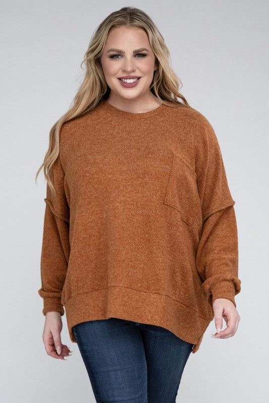 Melange Drop Shoulder Sweater