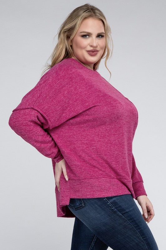 Melange Drop Shoulder Sweater