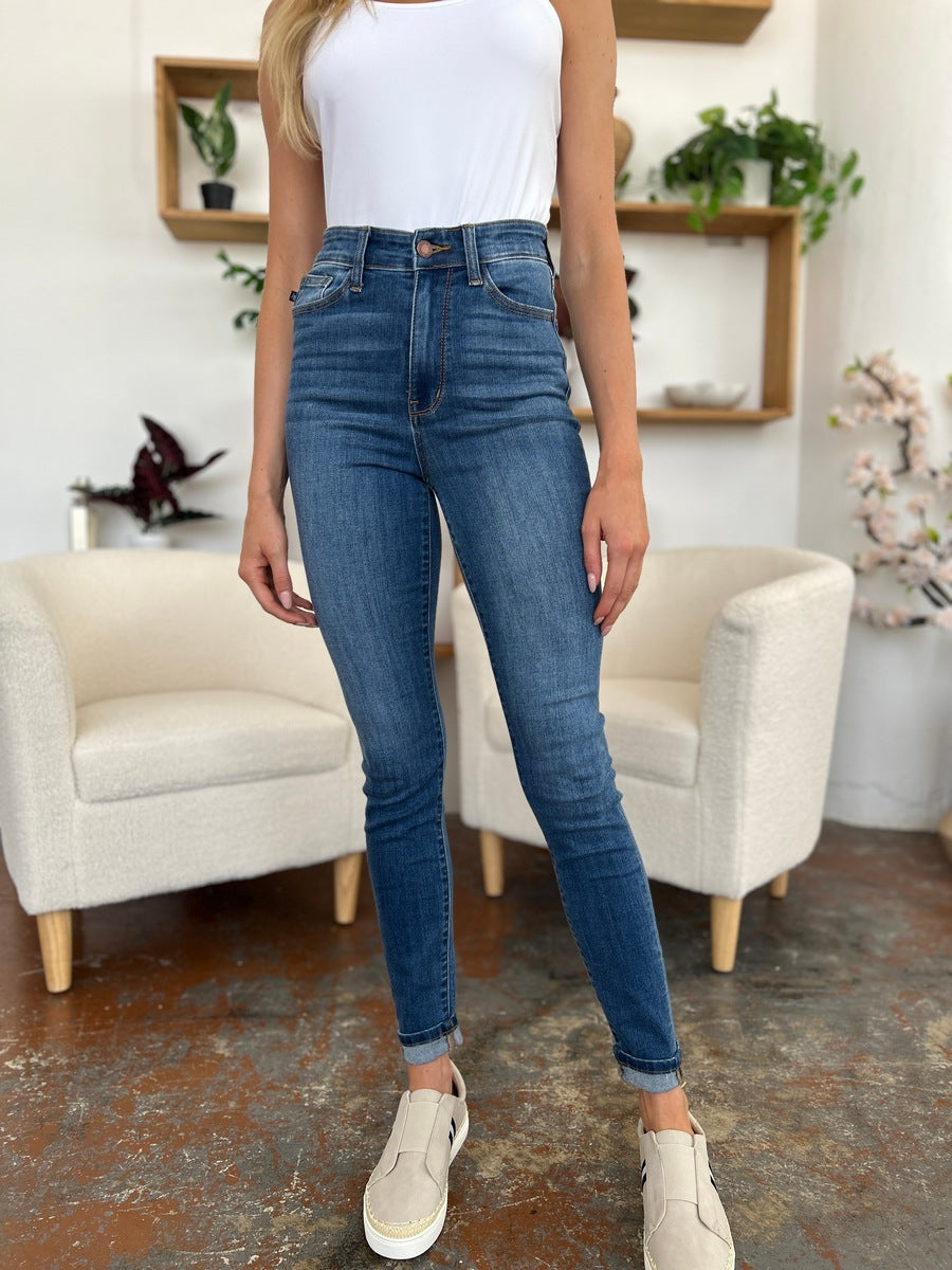 Judy Blue Cuffed Hem Skinny Jeans