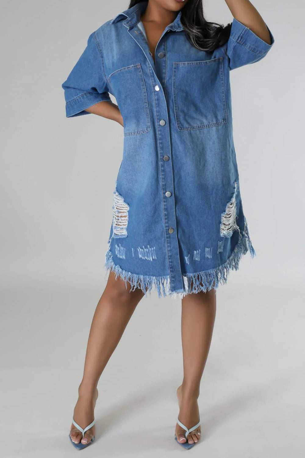 City Chic Denim Shirt Dress