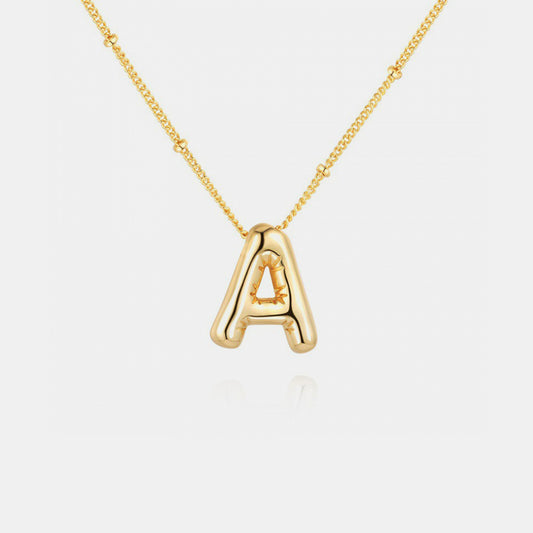 Gold-Plated Letter Pendant Necklace