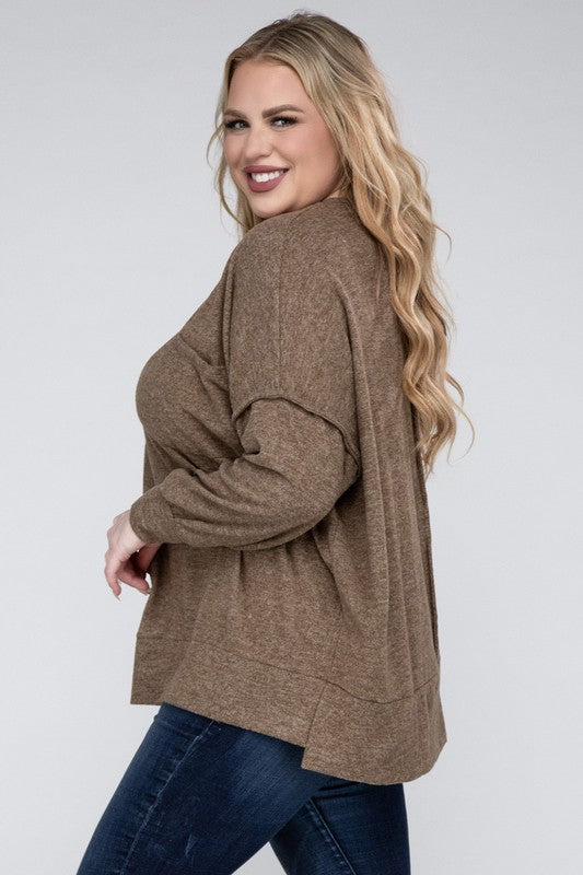 Melange Drop Shoulder Sweater