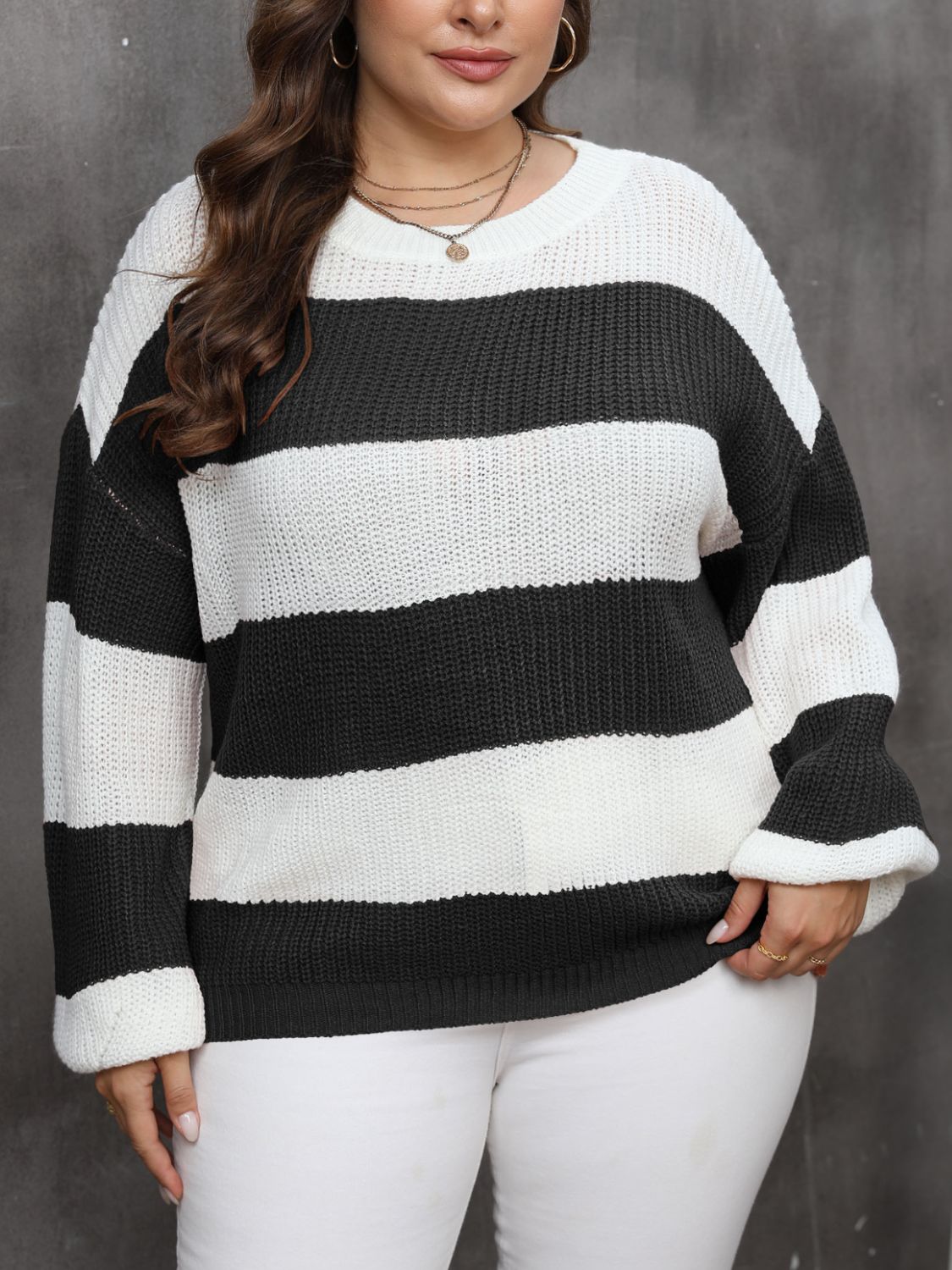 Striped Round Neck Sweater