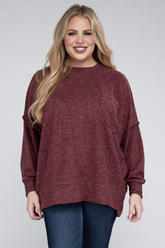 Melange Drop Shoulder Sweater