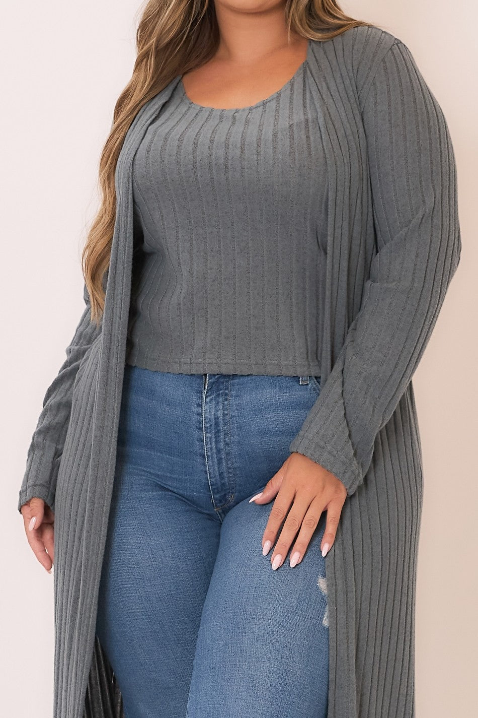 Cozy Flow Ribbed Duster